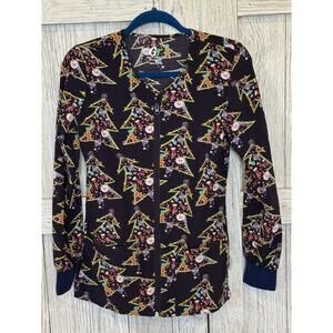 GT Performance Full Zip Scrub Jacket Womens XS Blue Front Pockets Christmas